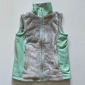 Champion sea foam green & light gray full zip vest.  Girls Size XS (4-5)